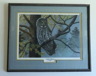 Jerry Gadamus Owl Etching - Original 
