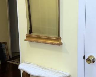 Perfect for Small Entry Ways - Table with marble and Mirror