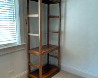 Bookcase with bridge to second bookcase 