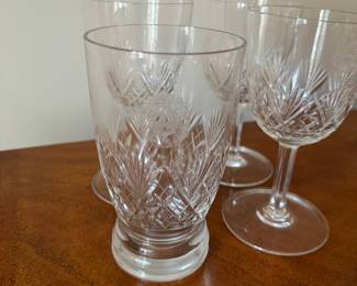 Closeup of St. Louis Crystal with Insignia of Provincial Gen Stato on each glass 