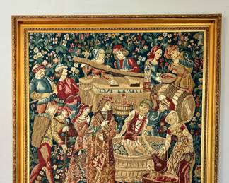 Framed English tapestry