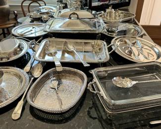 Silver plated service pieces