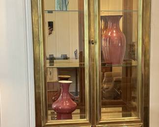 Brass lighted cabinet