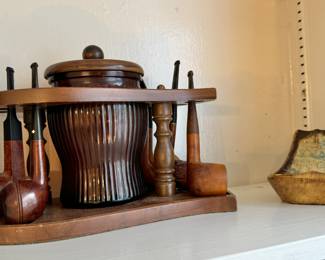 19th c. Pipes and humidor
