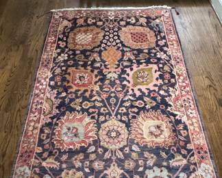 Semi antique Shahjahan hand knotted 6’3”x 4’2” rug,  Made in India