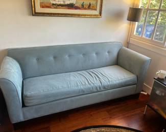 Custom sleeper sofa, stain resistant upholstery, memory foam mattress