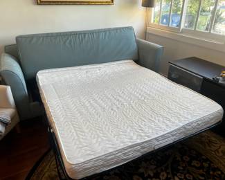 Custom sleeper sofa, stain resistant upholstery, memory foam mattress