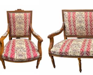 35. LXVI Style Settee with Pair of Arm Chairs