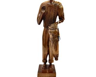 31. Haitian Carved Drummer Signed Simeon