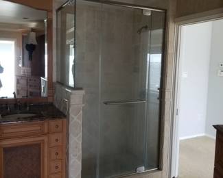 Glass shower surround