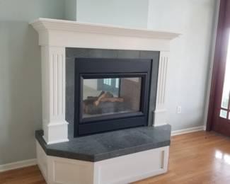 Fireplace mantel and surround