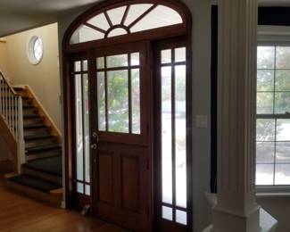 Spectacular entry door with side & transom lights - interior view