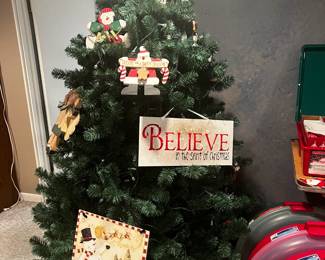 Christmas Trees, signs and decorations