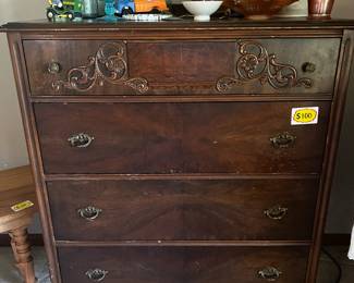 Antique Dresser and Dishes