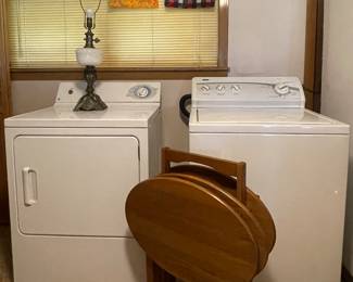 Retro TV Trays With Stand, GE Electric Dryer, Kenmore Washing Machine