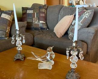 MCM Candlesticks, Crystal Bird