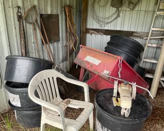Vintage Tools, Metal Garden Cart with Dump Bed