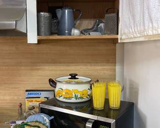 Vintage Yellow Glasses, Microwave