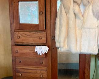 Antique Chifforobe, Vintage Rabbit Coat