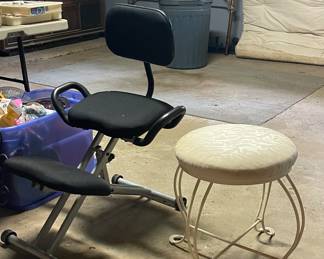 Vanity Stool, Ergonomic Kneeling Office Chair With Back