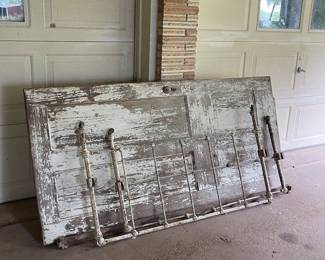 Old Doors, Iron Headboard and Footboard