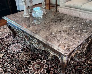 Marble Top Carved coffee table