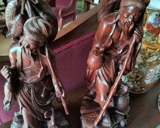 Vintage spectacularly hand carved Chinese figures