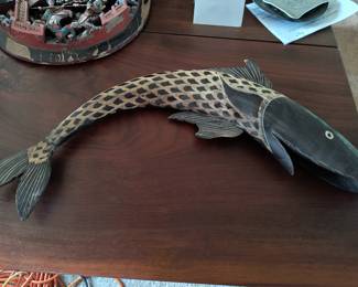Unique horn carved fish.