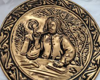 Vintage brass wall plaques