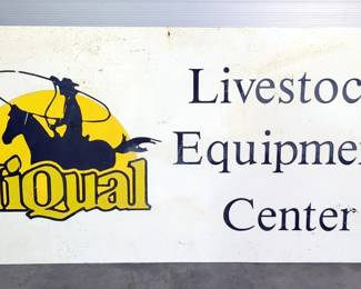 HiQual Livestock Equipment Center Metal Sign, 24" X 48"