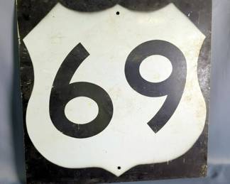 US Highway 69 Metal Sign, 24" X 24"