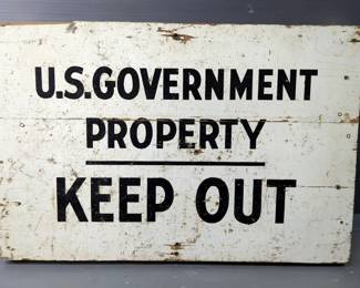 US Government Property Keep Out Wood Sign, 24" X 16" And Law Firm Wood Sign,23" X 13"