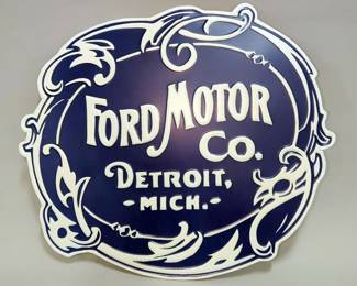 Ford Motor Co. Metal Embossed Sign, 14.25" x 17"