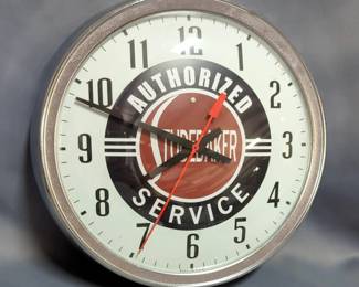 Seth Thomas Tudebaker Authorized Service Wall Mounted Clock, Approx 14" Diameter, Powers On