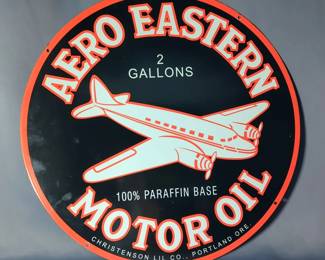 Aero Eastern Motor Oil Sign 24" Round