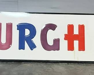 Vintage Pittsburgh Paints Porcelain Store Sign, 13' X 2.5'