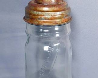 Phillips 66 Motor Oil One Liquid Quart Glass Bottle With Lid, 14" Tall
