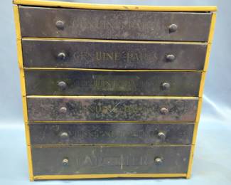 Carter Carburetor Parts Storage Bin Cabinet, 6 Drawers, 16.25" X 16" X 11.5"
