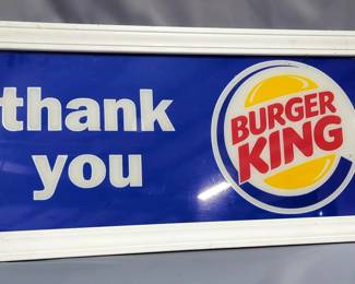 Burger King "Thank You" Sign, 39" x 19"