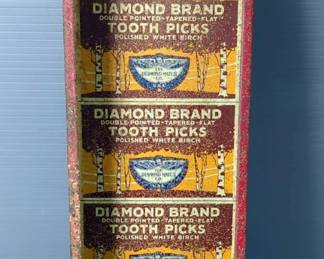 Antique Diamond Brand Metal Toothpick Display Holder, 18" X 4" X 2"