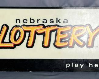 Nebraska Lottery “Play Here” Dual Sided Sign, 30” x 15”