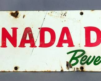 Canada Dry Beverages Metal Sign, 7" X 24"