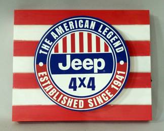 Jeep The American Legend Backlit Metal Sign, 18" x 15" x 2"