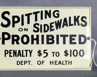 Ande Rooney Inc Spitting Prohibited Metal Sign, 6.5" X 9.5"