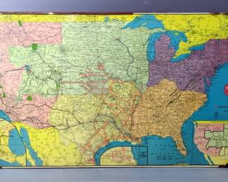 Missouri Pacific Lines Railroad Map, 31.5" X 17.5"