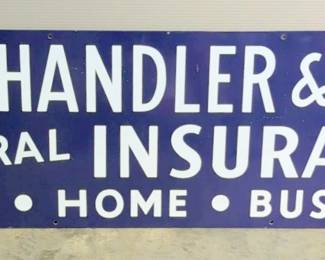 RV Chanler & Co General Insurance Metal Sign, 16" X 53"