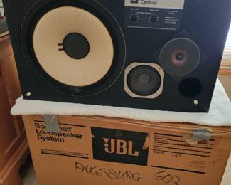 Pair of JBL L100 walnut finish speakers. Original boxes, like new! They do also have the covers, but the foam on the covers is very brittle and needs replaced. They are hooked up for testing and they sound great!!