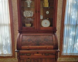 Antique Victorian Walnut Cylinder Secretary Desk! Excellent Condition!!