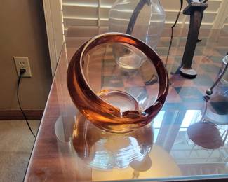 Viking glass amber orb ashtray. Beautiful!