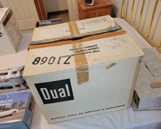Dual 1228 turntable. Great condition but needs some maintenance. Does not work currently. Original box.